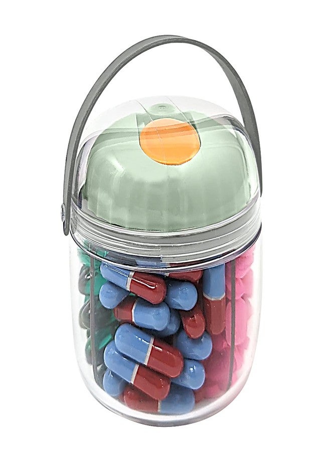 pill thing علبة تنظيم صغيرة لتوزيع الأدوية، علبة أدوية يومية للسفر مع إغلاق محكم (صغيرة - خضراء) - Image 1